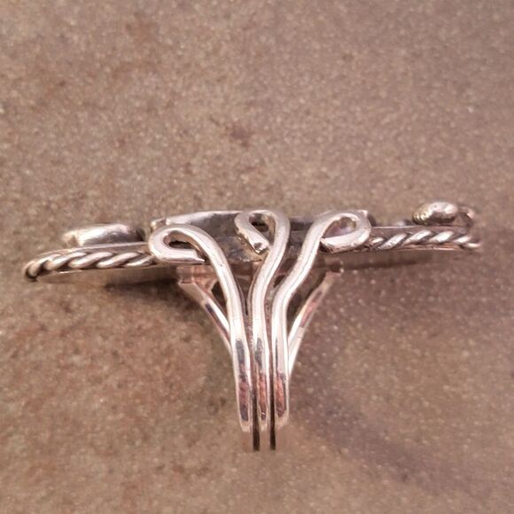 Old Pawn Navajo Organic Three Green Freeform Shaped Bezel Set Turquoise Ring B… - Picture 5 of 9